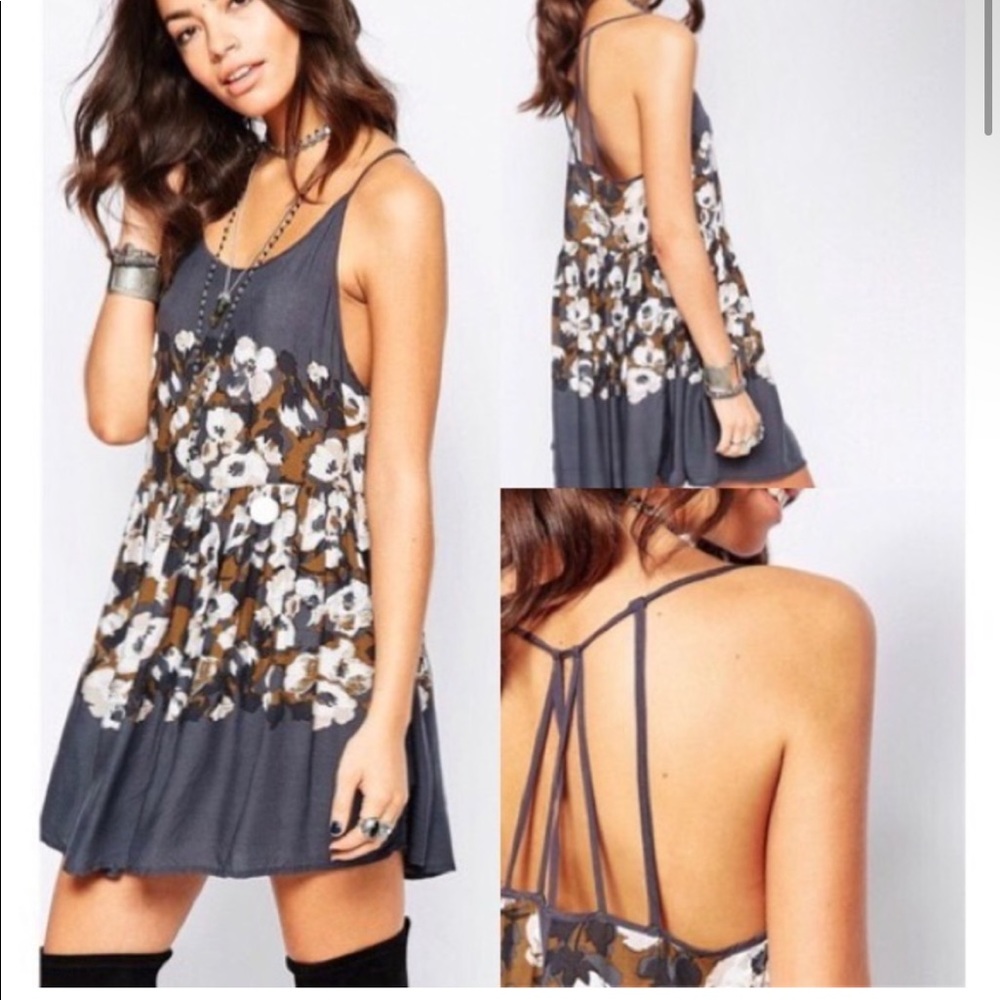 Free People Voile Shortie Floral Mini Slip Dress